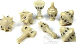 PolyHero: The Cleric - 8 Dice Set Celestial Ivory