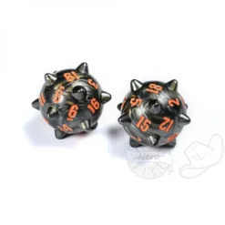 PolyHero: The Warrior - 2d20 Spiked Balls Steel Grey