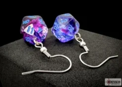 Örhänge: Hook - Nebula Nocturnal Blue Mini-Poly D20 (Par)