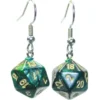 Örhänge: Hook - Scarab Jade Mini-Poly D20 (Par)