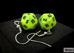 Örhänge: Hook - Vortex Bright Green/Black Mini-Poly D20 (Par)