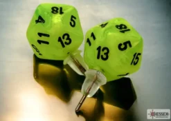 Örhänge: Stud - Vortex Bright Green/Black Mini-Poly D20 (Par)