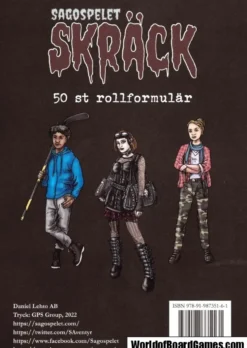 Sagospelet Skräck: Rollformulärsblock (Exp.)