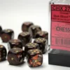 Scarab: Blue Blood/Gold - d6, 12 st (16 mm, prickar)