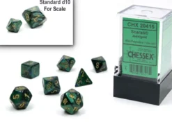 Scarab - Jade/Gold - Mini-Polyhedral Dice set