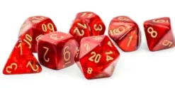 Scarab - Scarlet/Gold - Mega-hedral Dice Set