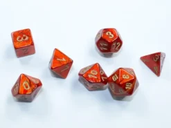 Scarab - Scarlet/Gold - Mini-Polyhedral Dice set