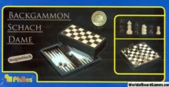 Schack/Chess - Backgammon - Checkers set: Travel, Magnetic
