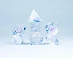 Sirius Dice: Cloak & Dagger, Premium UV-Light Translucent Clear - Dice Set