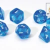 Sirius Dice: Translucent Blue - Pearl (7+1)