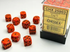 Speckled - Fire - d6, 36 st (12 mm, prickar)