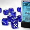 Translucent: Blue - d6, 12 st (16 mm, prickar)