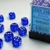 Translucent - Blue - d6, 36 st (12 mm, prickar)