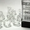 Translucent - Clear - d6, 12 st (16 mm, prickar)