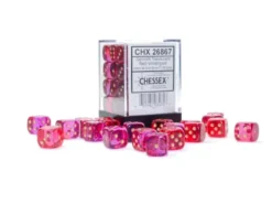Translucent Gemini - Red-Violet/Gold - d6, 36 st (12 mm, prickar)