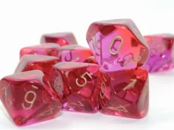 Translucent Gemini - Red-Violet/Gold - d10, 10 st