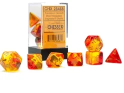 Translucent Gemini - Red-Yellow/Gold - Dice set