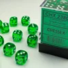 Translucent - Green - d6, 36 st (12 mm, prickar)