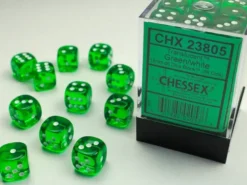 Translucent - Green - d6, 36 st (12 mm, prickar)