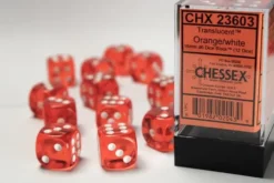 Translucent - Orange - d6, 12 st (16 mm, prickar)