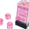 Translucent: Pink / White - d6, 12 st (16 mm, prickar)