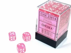Translucent - Pink/White - d6, 36 st (12 mm, prickar)