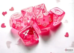 Translucent - Pink/White - Mini-Polyhedral Dice set