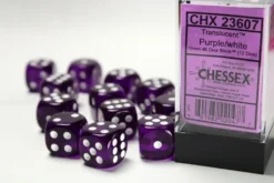 Translucent: Purple - d6, 12 st (16 mm, prickar)