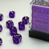 Translucent - Purple - d6, 36 st (12 mm, prickar)