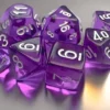 Translucent - Purple/White - Mini-Polyhedral Dice set