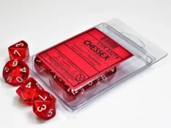 Translucent - Red - d10, 10 st