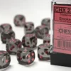 Translucent: Smoked/Red - d6, 12 st (16 mm, prickar)