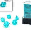 Translucent - Teal/White - Mini-Polyhedral Dice set