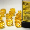 Translucent - Yellow - d6, 12 st (16 mm, prickar)