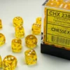 Translucent - Yellow - d6, 36 st (12 mm, prickar)