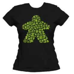 T-shirt: Mr. Meeple - Elements, Green Meeple (Black) - Woman's 2X-Large