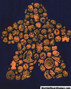 T-shirt: Mr. Meeple - Elements, Orange Meeple (Navy) - Woman's Small