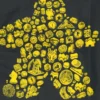 T-shirt: Mr. Meeple - Elements, Yellow Meeple (Grey) - Woman's Small
