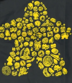 T-shirt: Mr. Meeple - Elements, Yellow Meeple (Grey) - Woman's Small