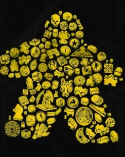 T-shirt: Mr. Meeple - Elements, Yellow Meeple (Black) - Large