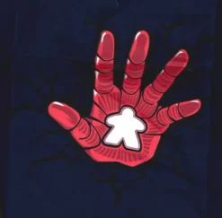 T-shirt: Mr. Meeple - Iron Man Hand Meeple (Navy) - 5X-Large