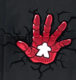 T-shirt: Mr. Meeple - Iron Man Hand Meeple (Grey) - Small