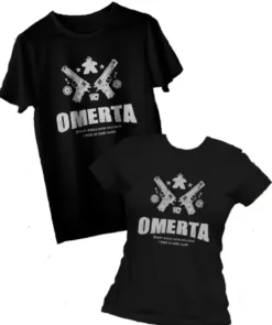 T-shirt: Mr. Meeple - Omerta (Dark Blue) - Woman's Small
