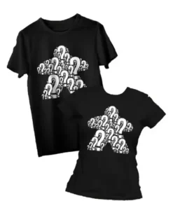 T-shirt: Mr. Meeple - ???, Red Meeple (Black) - X-Large