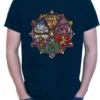 T-shirt: Mr. Meeple - Stained Glass (Navy) - 4X-Large