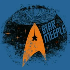 T-shirt: Mr. Meeple - Star Trek Meeple (Denim Blue) - 3X-Large