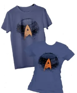 T-shirt: Mr. Meeple - Star Trek Meeple (Denim Blue) - Woman's Small