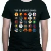 T-shirt: Mr. Meeple - Top 25 Board Games (Black) - 5X-Large