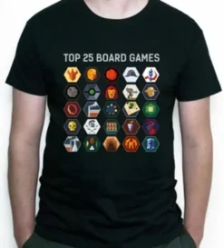 T-shirt: Mr. Meeple - Top 25 Board Games (Black) - 5X-Large