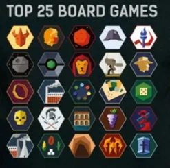 T-shirt: Mr. Meeple - Top 25 Board Games (Navy) - Woman's Large